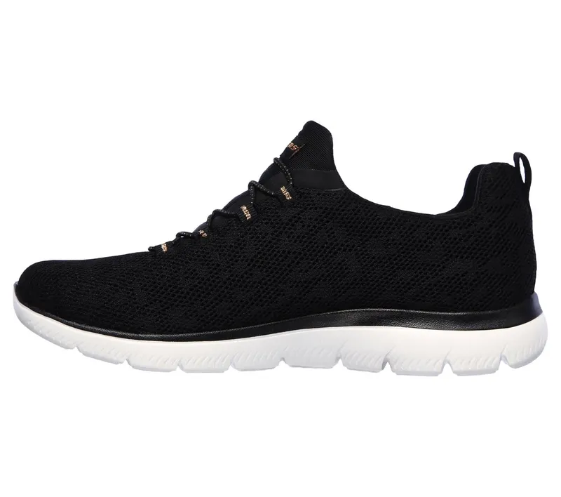Skechers Summits – Leopard Spot Sneaker Black/Roos Gold