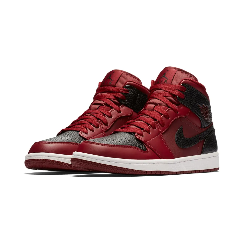 Jordan 1 Retro Mid Team Red Black Team Red/Black-Summit White (554724-601)