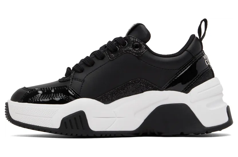 Versace Jeans Couture Black Glitter Speedtrack Sneakers (E72VA3SF4EZS244) (3)