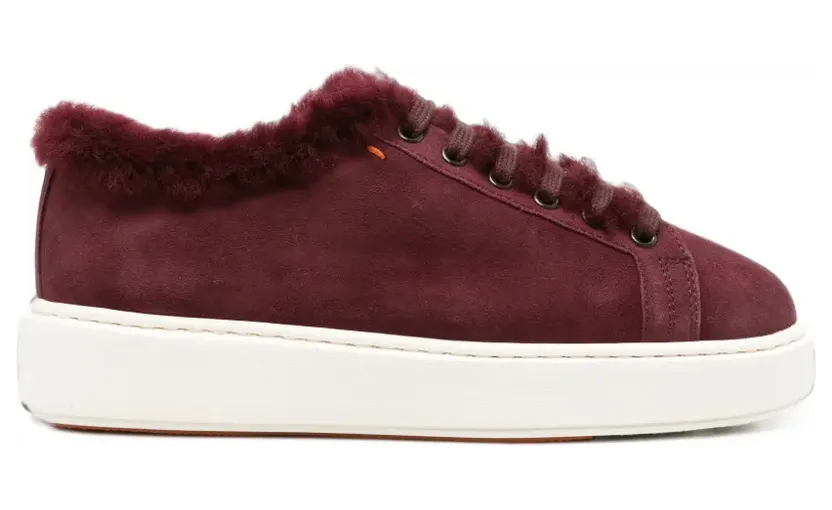 Santoni Clean Icon fur-trim “Red” (WBCD61524BARPTOY)
