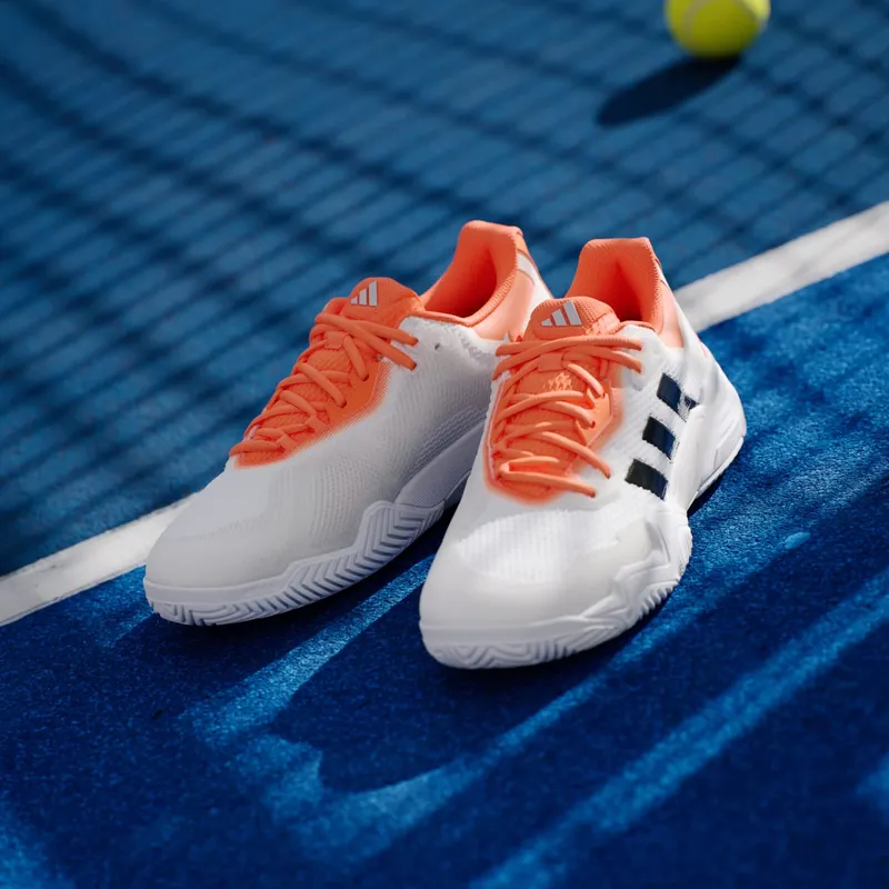 Adidas Solematch Control 2 Tennis Shoes Cloud White / Core Black / Lucid Orange (KI3736)