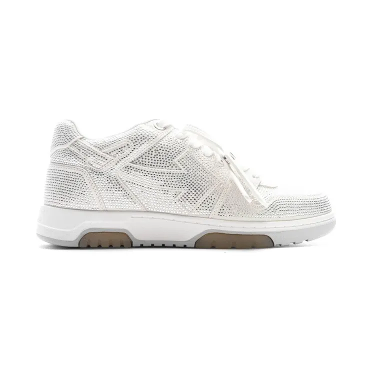 OFF-WHITE Out Of Office OOO Low Tops Silver Strass (OMIA189S23LEA0080101)