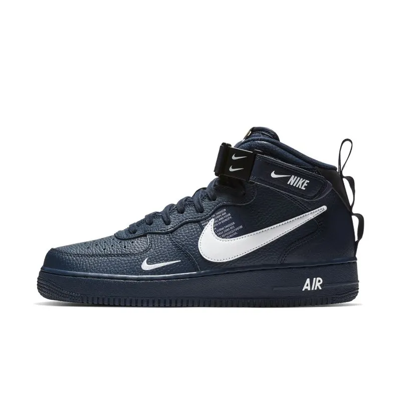 Nike Air Force 1 Mid Utility Obsidian Obsidian/White-Black-Tour Yellow (804609-403)