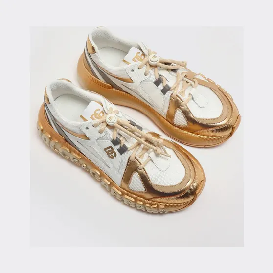 Dolce & Gabbana Laminated Leather And Mesh Sneakers White (D11371AX07589662)
