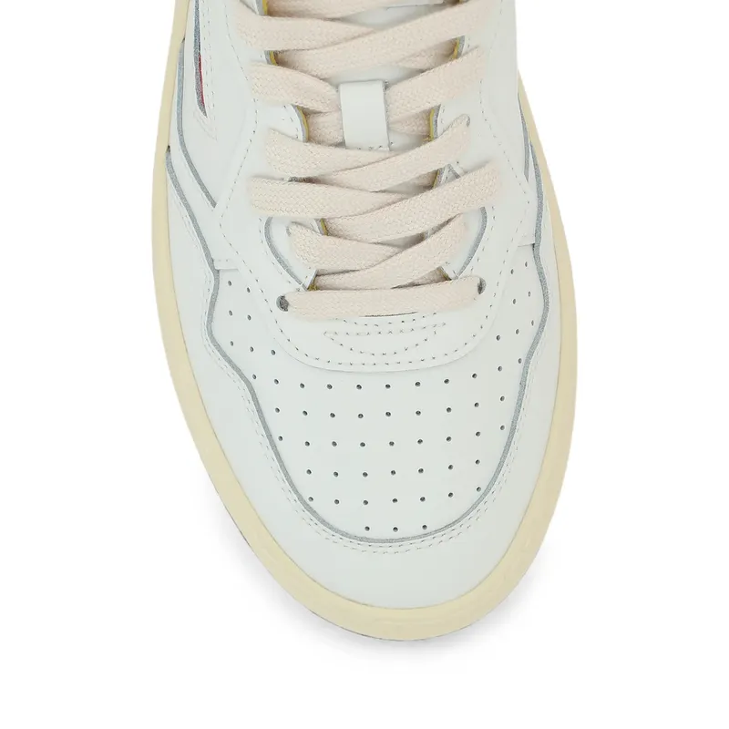 Autry Medalist Perforated Leather “White/Yellow” (AULM ML07)