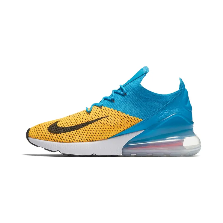 Nike Air Max 270 Flyknit “Laser Orange / Blue Orbit / Bright Crimson / Black” (AO1023-800)