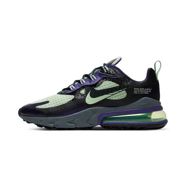 Nike Air Max 270 React ‘Future Swoosh’ Black/Cool Grey/Court Pirple/Vapor Green (CT1617-001)