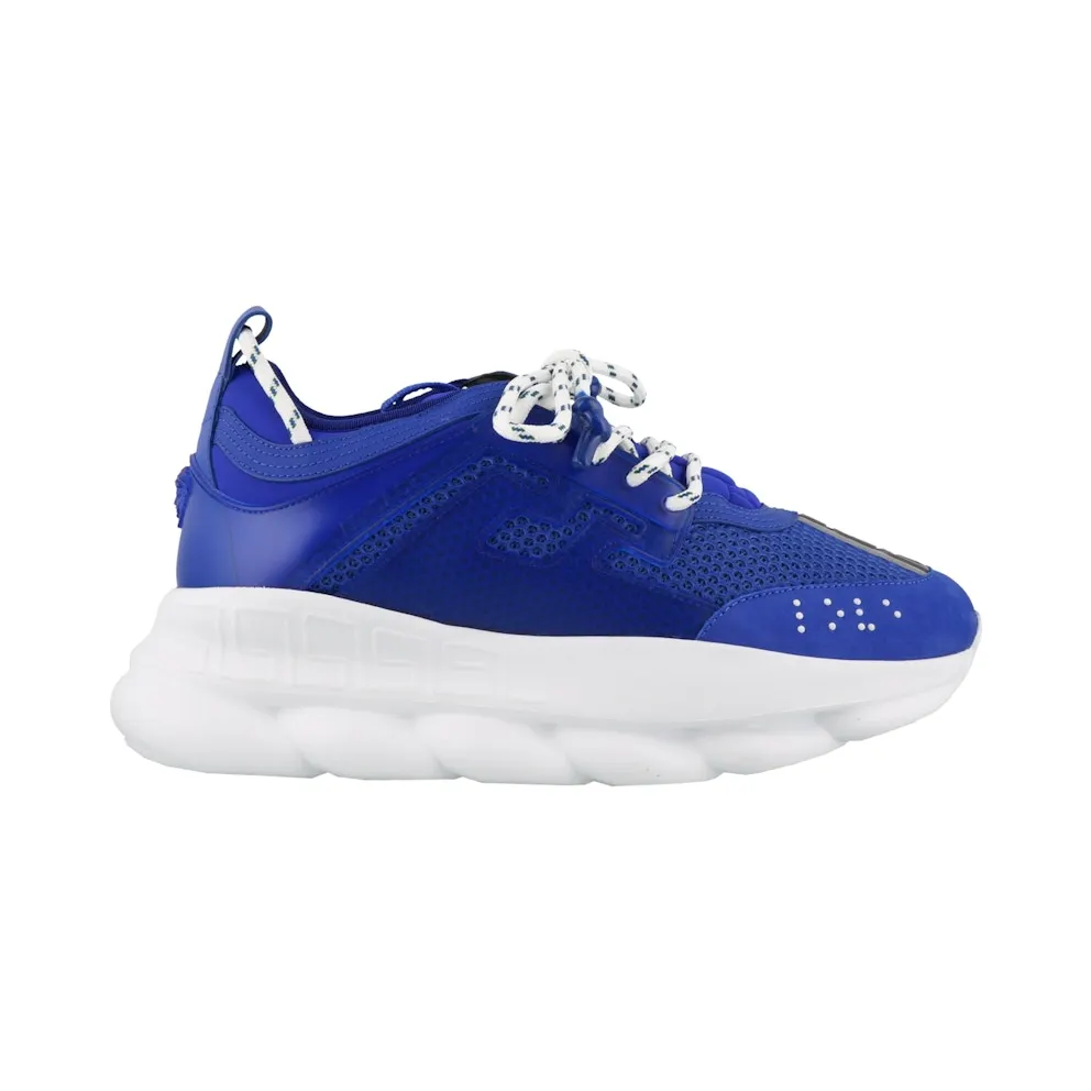 Versace Chain Reaction Blue Mesh Rubber Suede