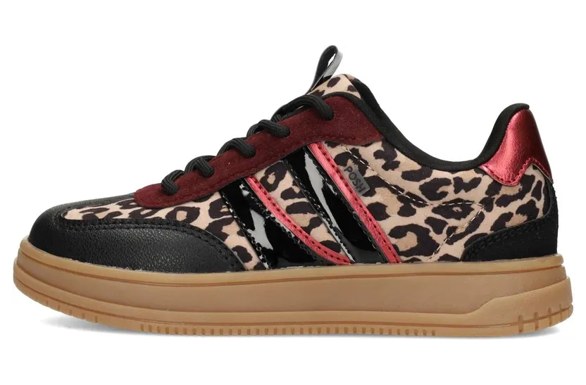 Poelman sneaker Cappuccino / Rood / Wijnrood / Zwart (C3210416KPSH306)