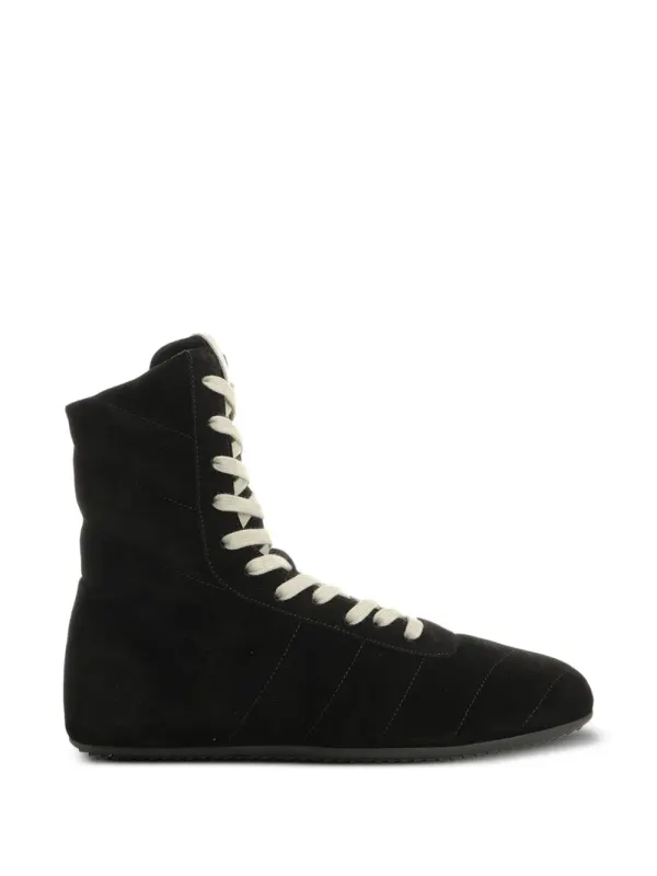 Rick Owens High-Top-Sneakers mit Chevron-Steppung – Schwarz (RU02F4879)