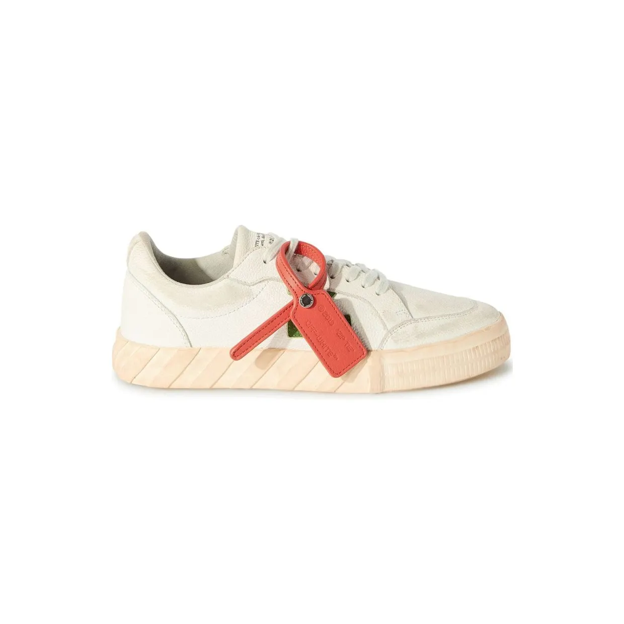 OFF-White Vulcanized Low Distressed Leather White Green (OMIA085F23LEA0030155)