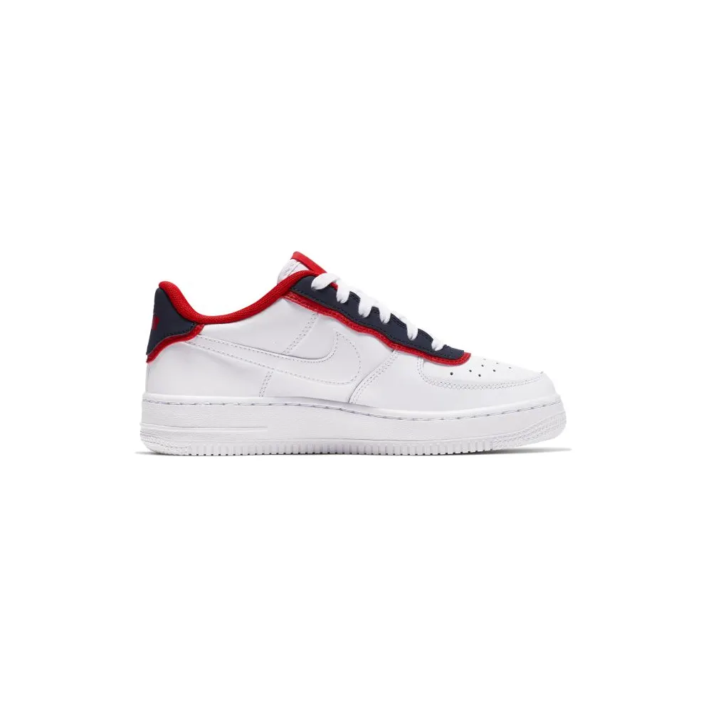Nike Air Force 1 Low Double Layer White Obsidian Red (GS) White/Obsidian-University Red-White (BV1084-101)