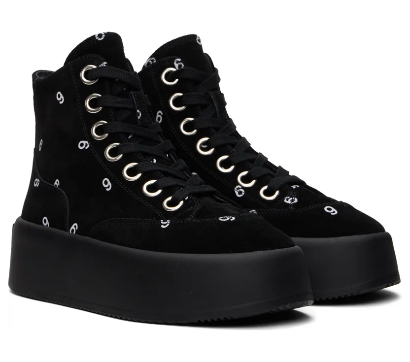 MM6 Maison Margiela Off-White 6 Platform High Sneakers (S59WS0180 PR667) (4)