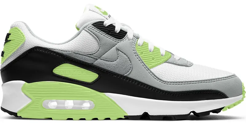 Nike Air Max 90 Recraft Lime White/Light Smoke Grey-Black-Particle Grey-Lime (CW5458-100)