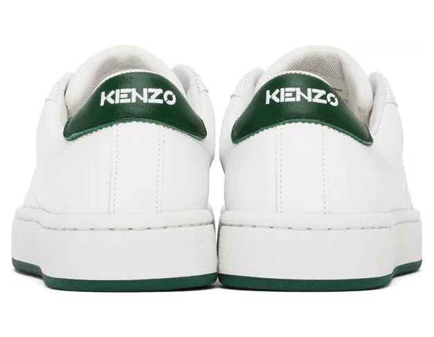 Kenzo White & Green Sport Logo Sneakers (FA62SN171L50) (4)