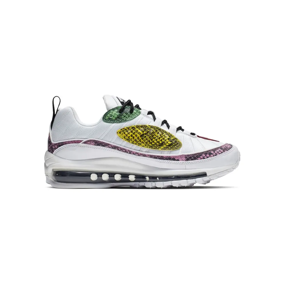 Nike Air Max 98 Snakeskin (W) White/Psychic Pink-Opti Yellow-Electro Green (BV1978-100)