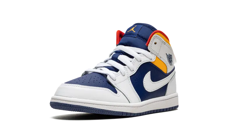Jordan 1 Mid PS “hite Deep Royal Blue” (640734-131)