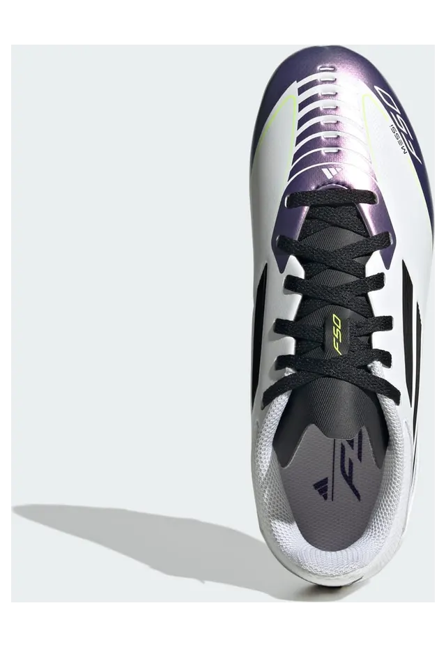 adidas F50 League Firm/Multi-Ground Messi Cloud White Core Black Purple (IE9089)