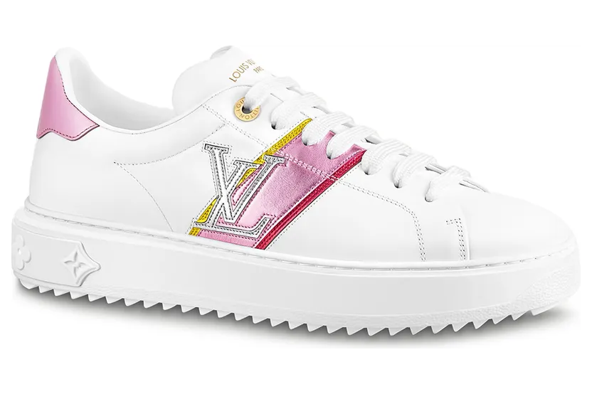 Louis Vuitton Time Out Graphic Striped Leather Pink White (W) (1A9Q1K)