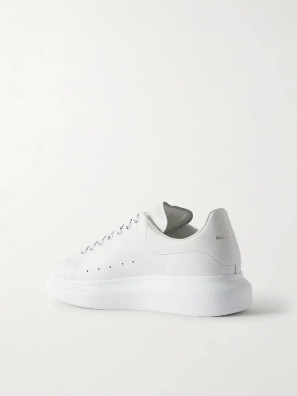 Mcqueen Exaggerated-Sole Leather Sneakers White (553680WIAIG) (4)