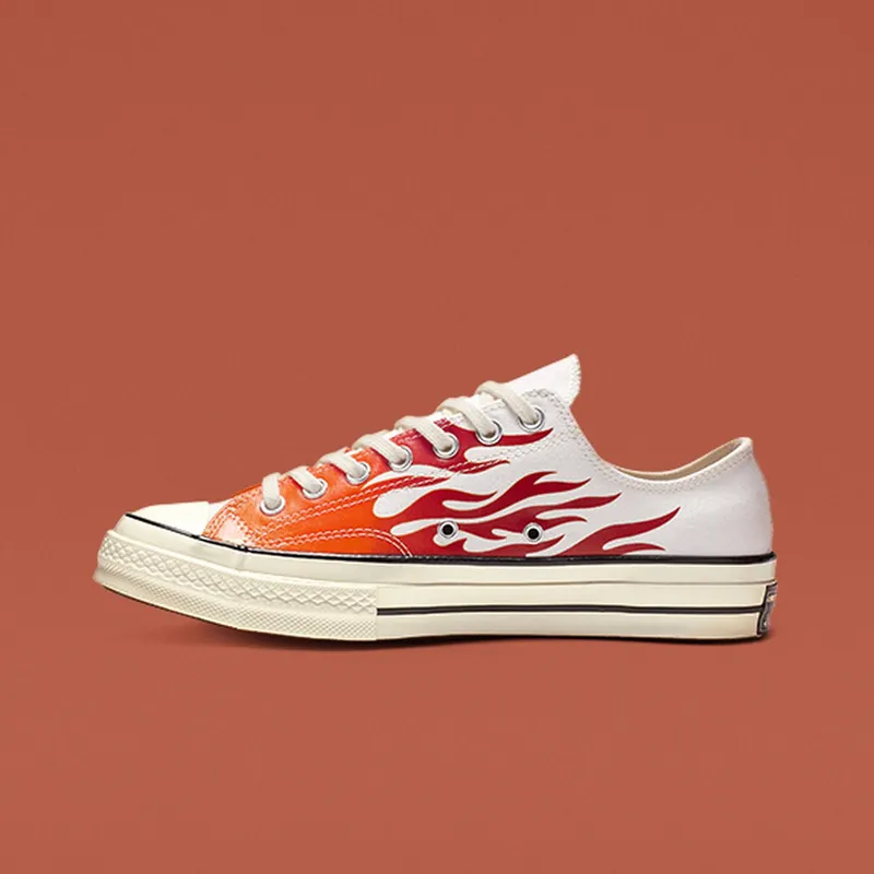 Converse Chuck Taylor All-Star 70s Ox Archive Print Flames White/Enamel Red-Bold Mandarin (165029C)