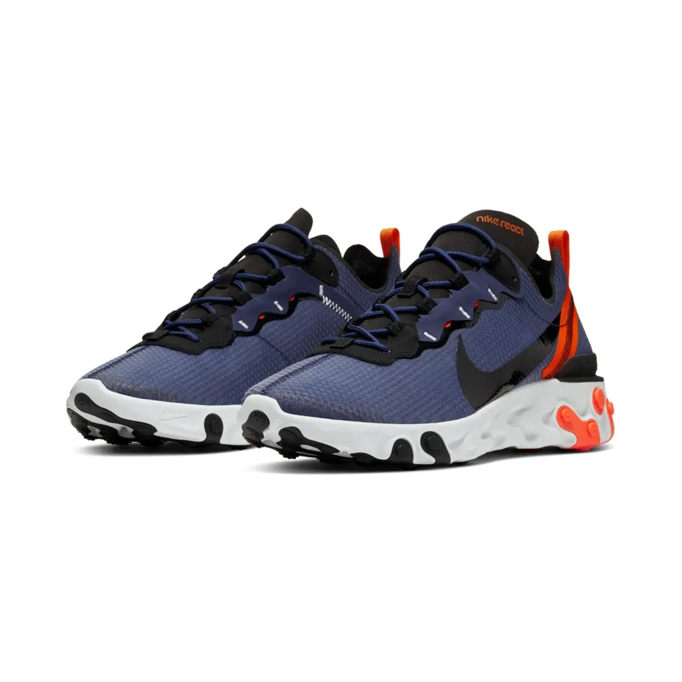 Nike React Element 55 SE Midnight Navy Total Orange Midnight Navy/Total Orange-Summit White-Black (CI3831-400)