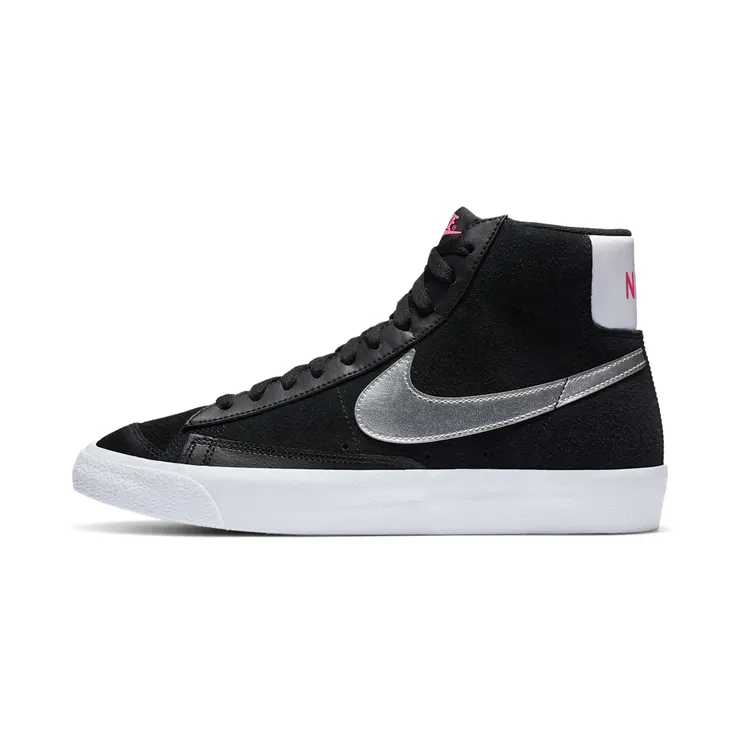 Nike Blazer Mid Vintage ’77 ‘Black Metallic Silver’ “Black / White / Pink Blast / Metallic Silver” (DA4283-001)