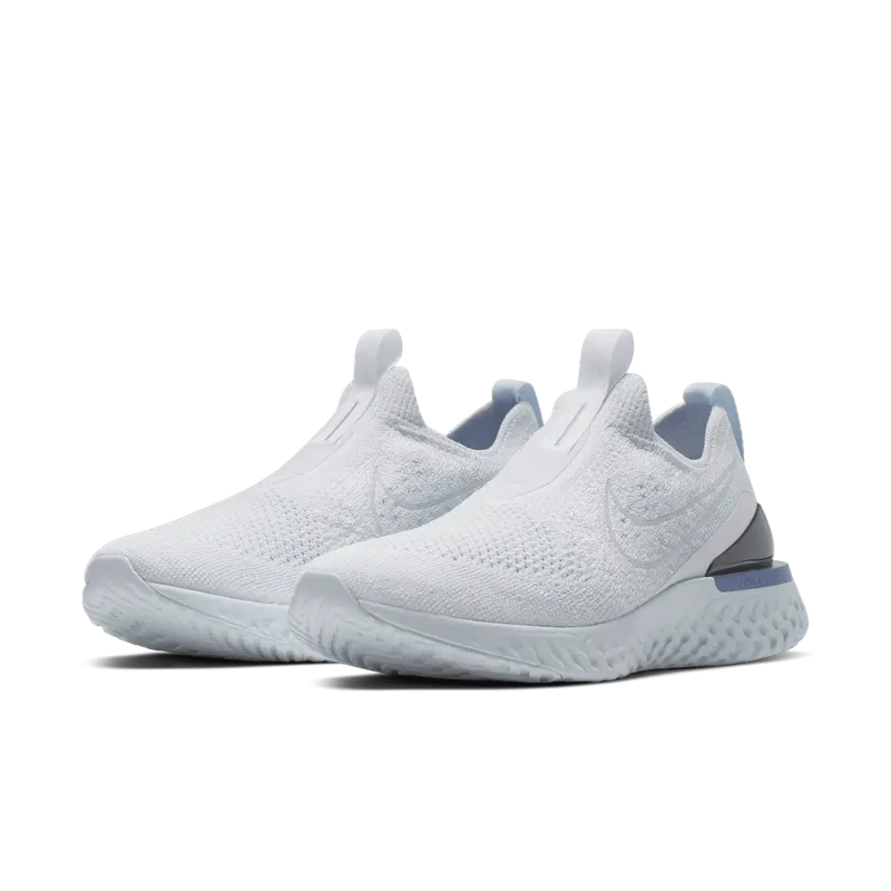 Nike Epic Phantom React Flyknit White Hydrogen Blue (W) White/White-Hydrogen Blue-Blue Tint-Racer Blue-Wolf Grey (BV0415-101)