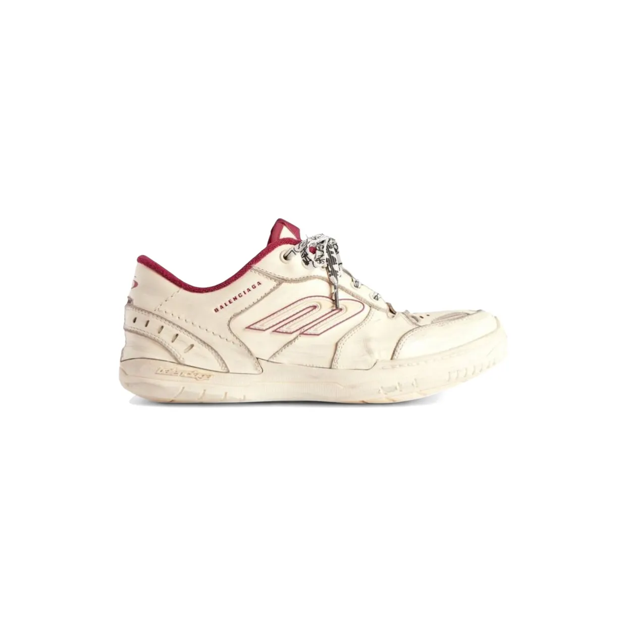 Balenciaga Hamptons Medium Worn-Out Off White Red (841763 WCURS 9960)