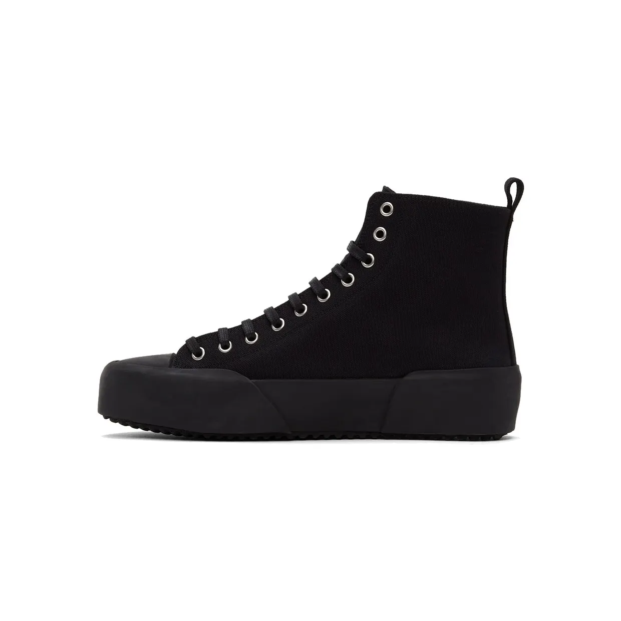 Jil Sander Black Canvas High-Top Sneakers (JI35546B_14350) (3)