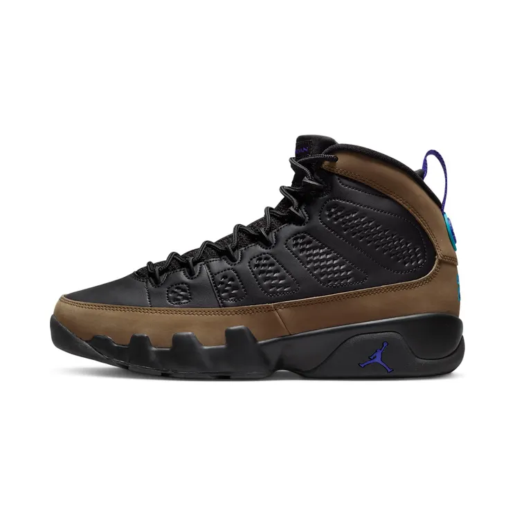 Air Jordan 9 “Black / Light Olive / Aquatone / Bright Concord” (CT8019-034)