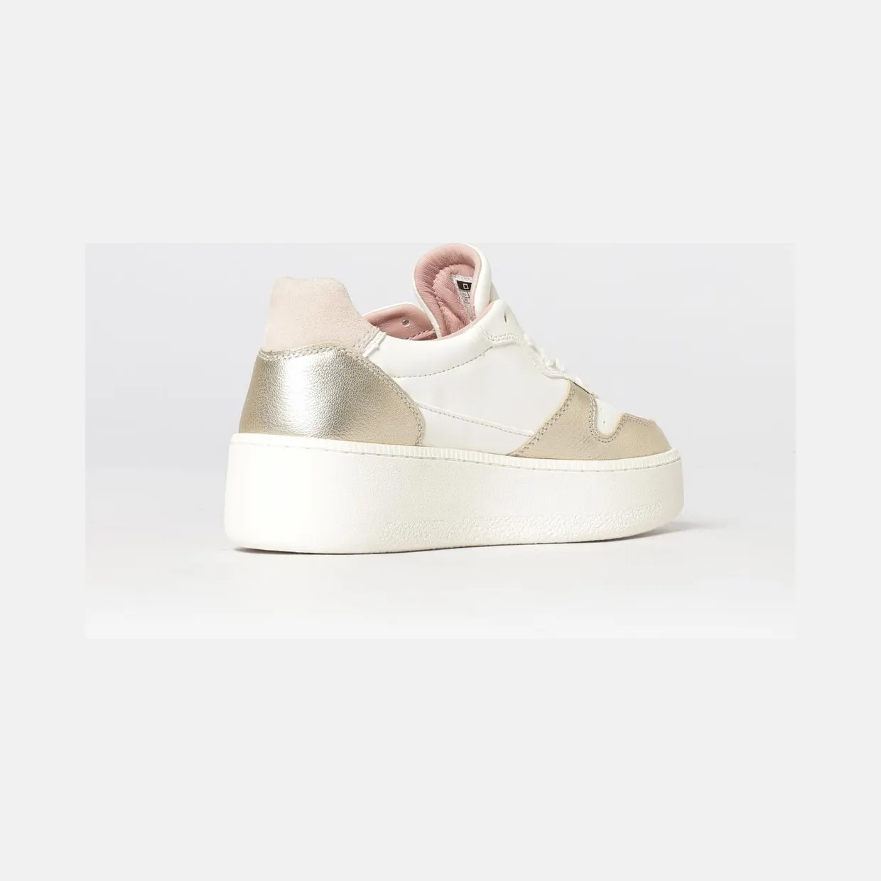 D.A.T.E D. A.T. E. Platform Sneakers in Leather Platinum (W441CPLMPL) (2)
