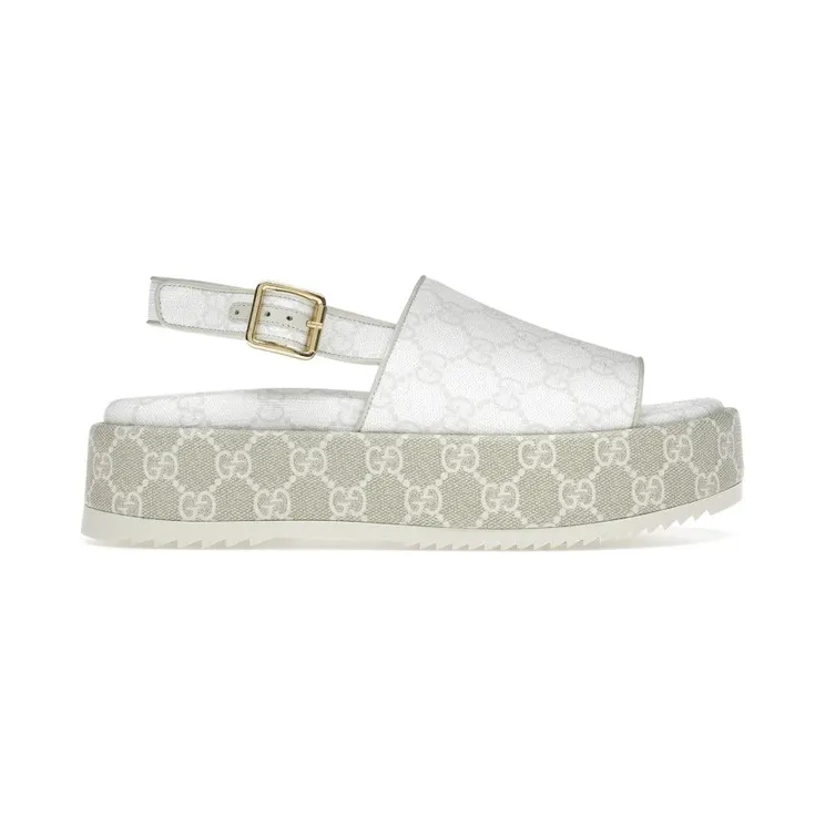 Gucci GG Platform Sandal White Beige (701153 96G60 9061)