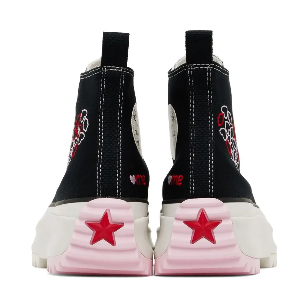 Converse Run Star Hike Platform Embroidered Hearts Black/university Red (A01598C)