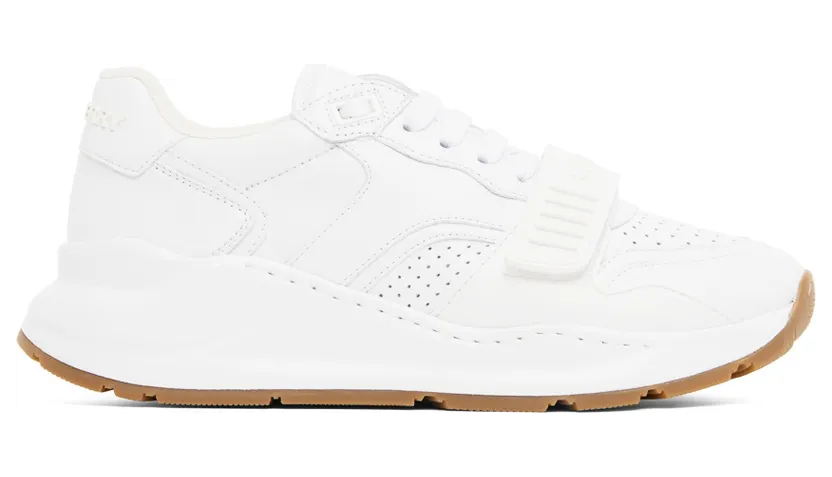Burberry White Perforated Low-Top Sneakers (8052973)