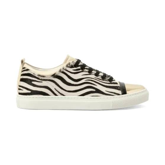 Lanvin Sneakers met metallic neus en zebraprint – Beige (FWSKPK00EXZE)