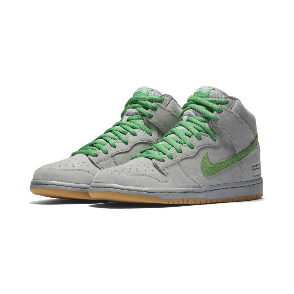 Nike Dunk SB High Silver Box Metallic Silver/Hyper Green-Gum Yellow (313171-039)