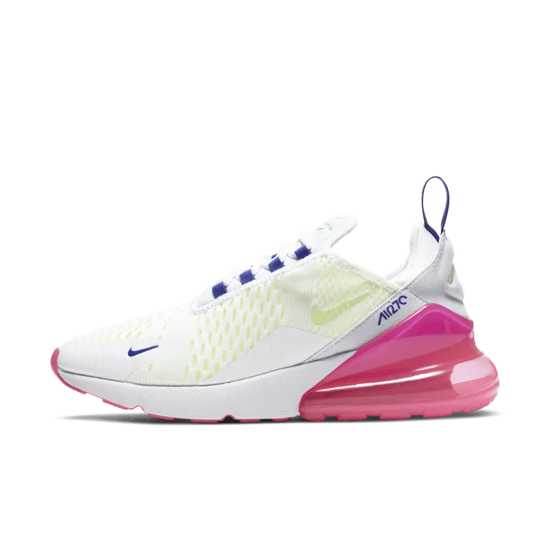 Nike Air Max 270 White Volt Pink Blast Indigo (W) (DH0252-100)