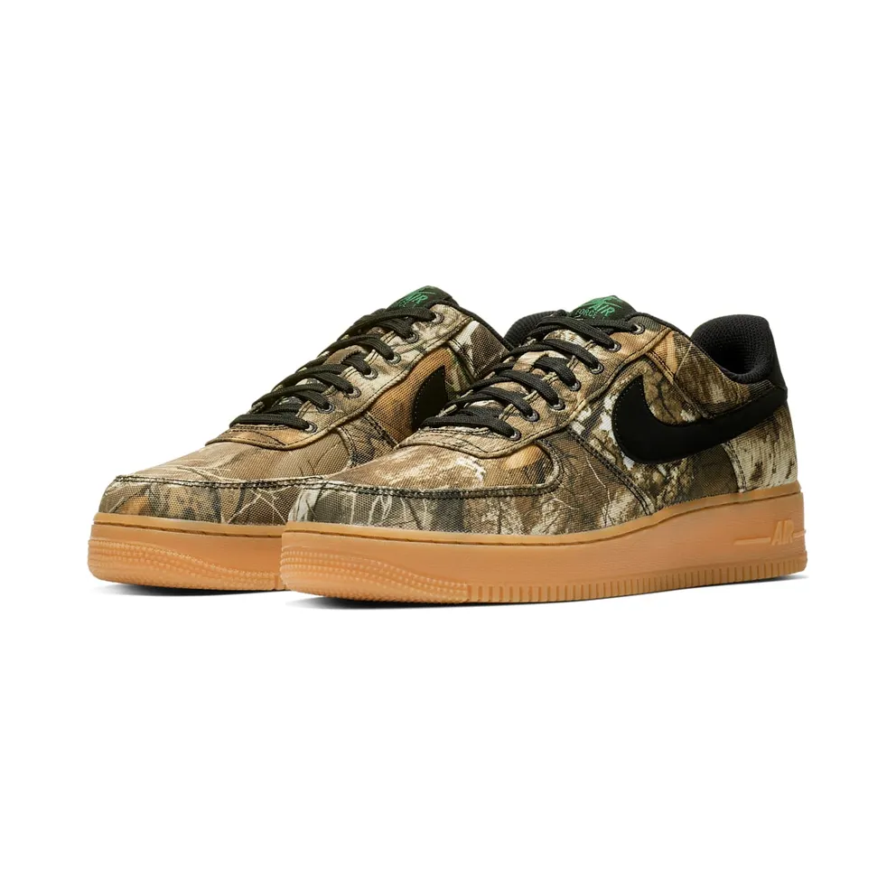 Nike Air Force 1 Low Realtree Black Black/Black-Aloe Green-Gum Medium Brown (AO2441-001)