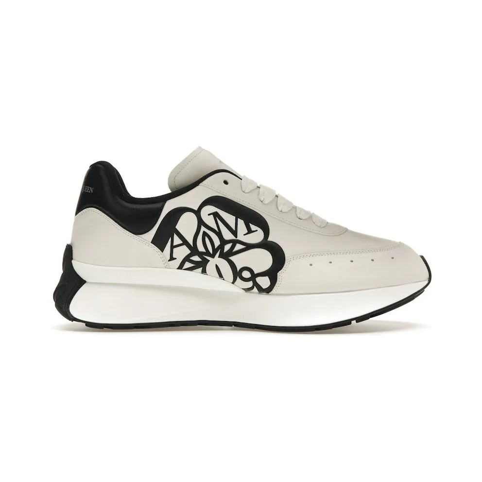 Alexander McQueen Sprint Runner White Black Crest (691342WIC959061)