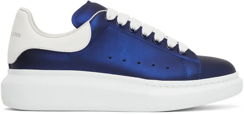 Alexander McQueen Blue & White Oversized Sneakers (662655W4PW1)