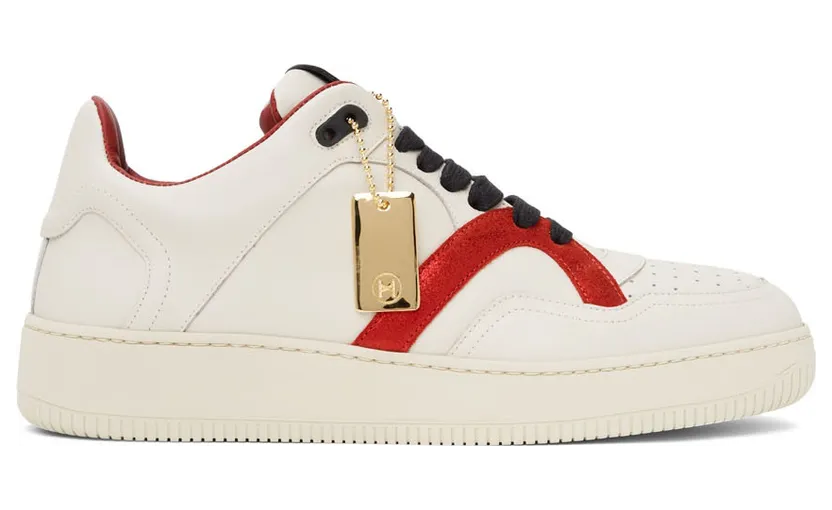 Human Recreational Services Off-White & Red Mongoose Low Sneakers (UE22GF0200X2C2)