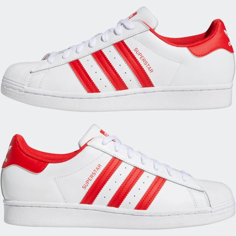 Adidas SUPERSTAR SHOES Cloud White / Vivid Red / Cloud White (GZ3741)