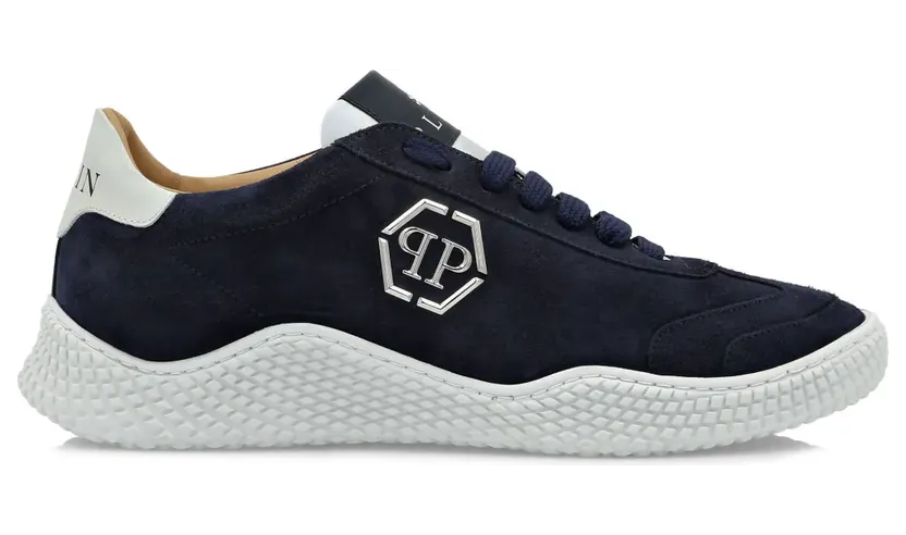 Philipp Plein Wildleder-Sneakers -Schild “Blue” (PADSUSC0585PLE009N)