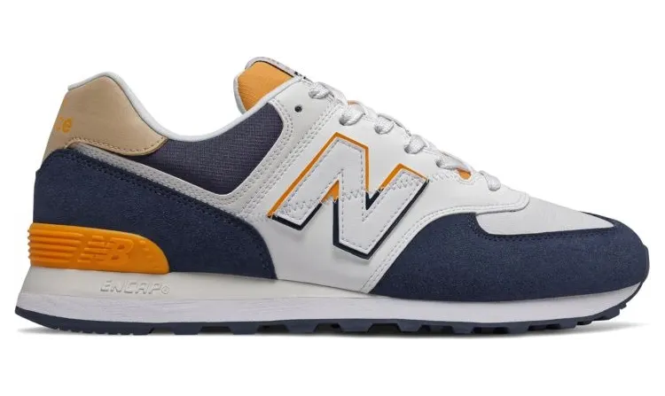 New Balance 574 White Navy Yellow (ML574SUR)