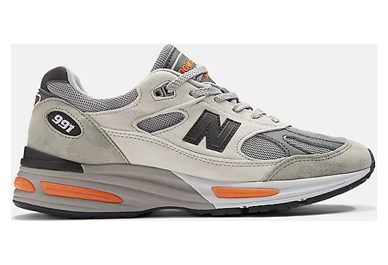 New Balance 991v2 MiUK Pelican Grey Orange (U991BS2)