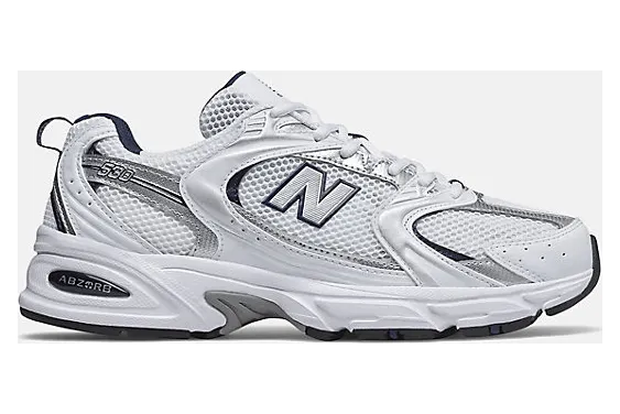 New Balance Silver and White 530 Sneakers (MR530SG)
