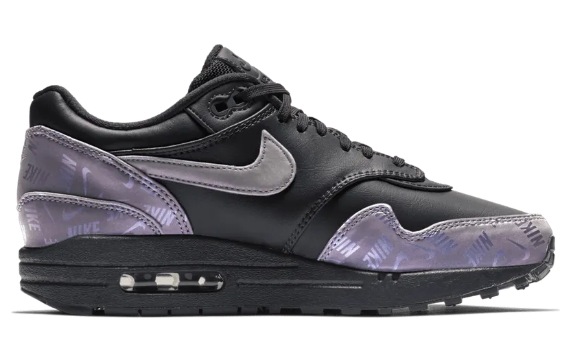 Nike Air Max 1 Lux Oil Grey Logo Prints (W) (917691-001)