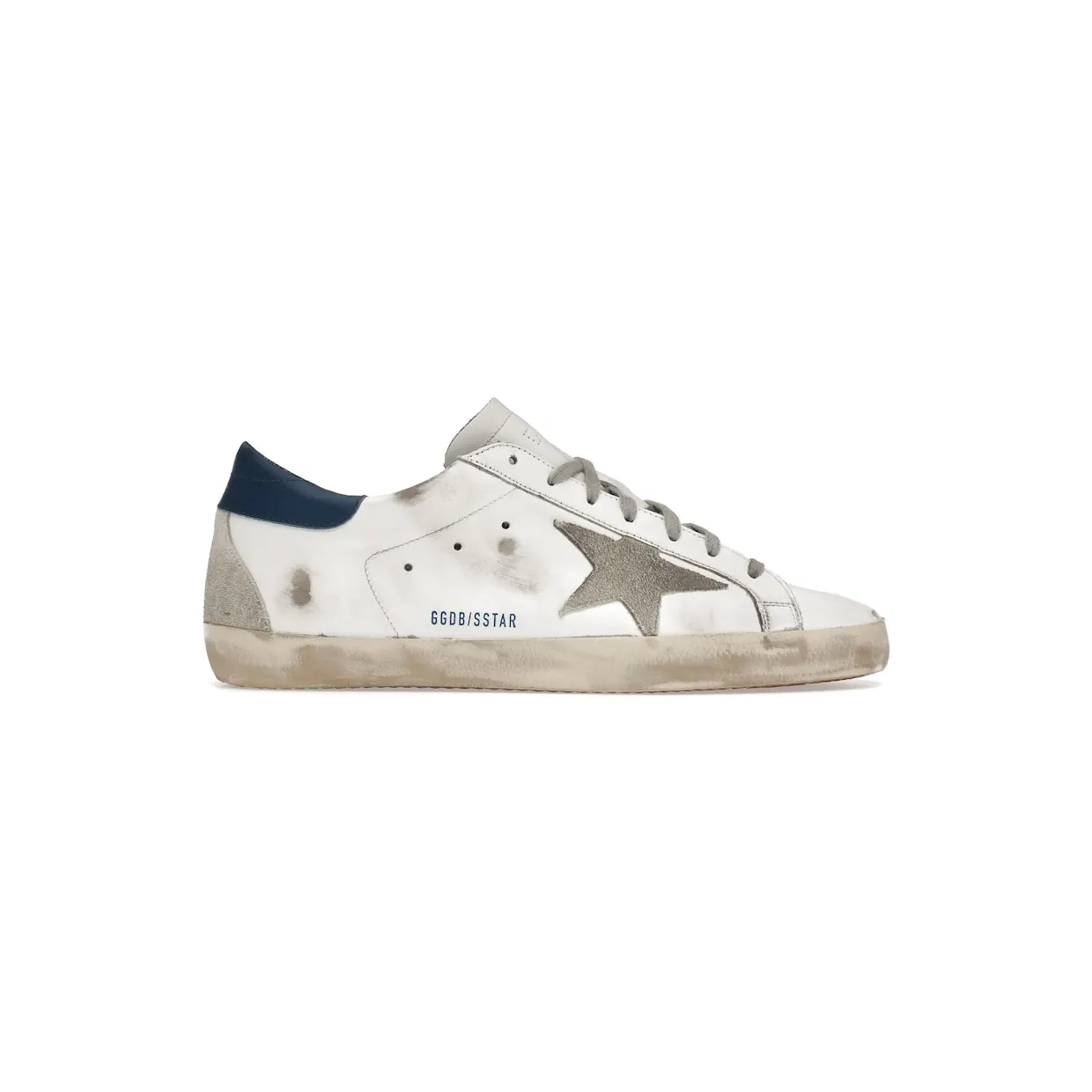 Golden Goose Super-Star White Royal Blue Grey Suede Patch (GMF00102F00218110509)