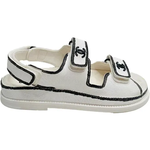 Chanel Dad Sandals White Leather (G35927X56386 K3897)